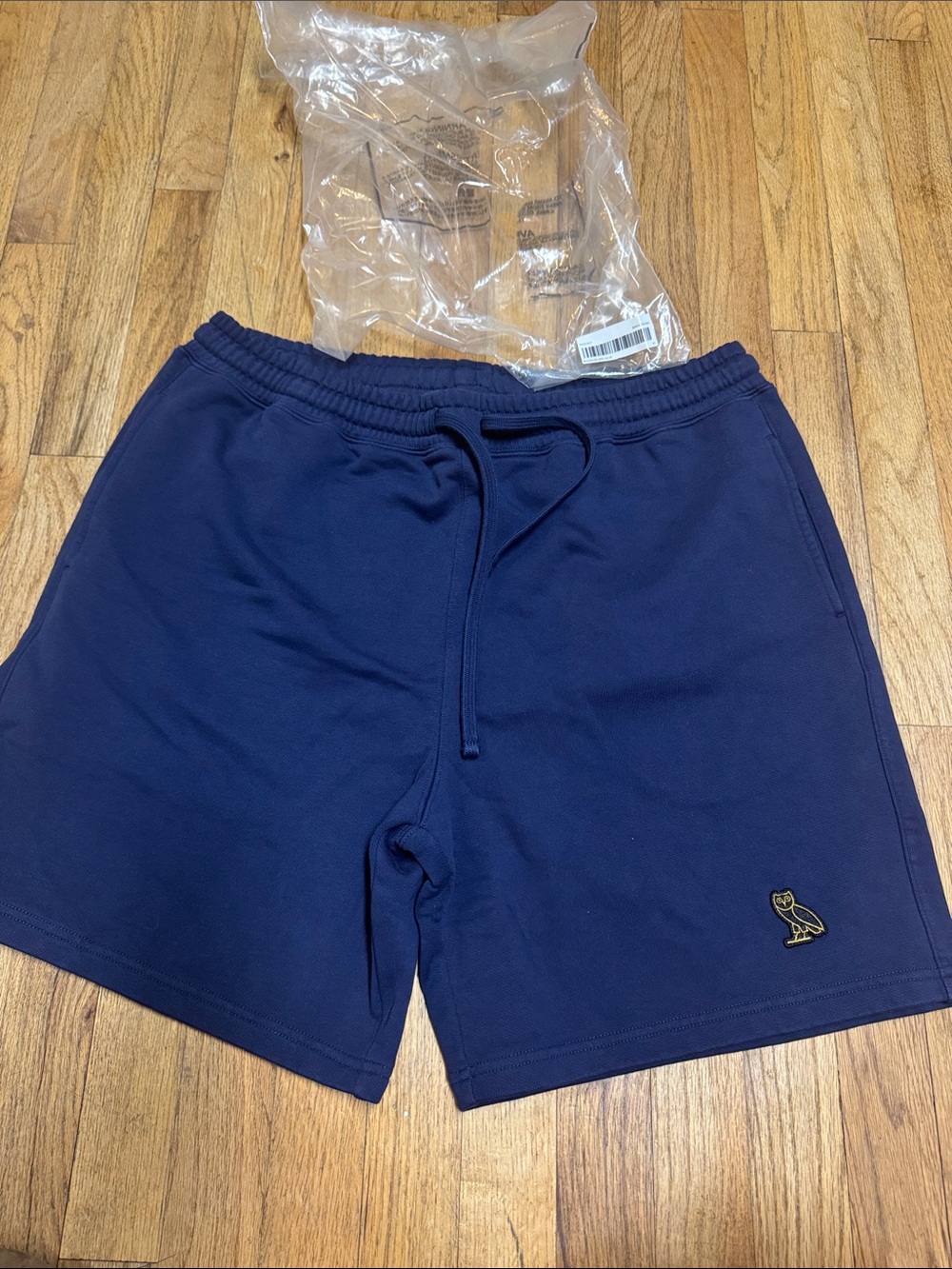OVO Navy Blue Fleece Logo Shorts
